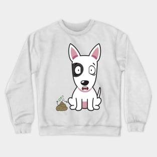 Funny bull terrier smells poo poo Crewneck Sweatshirt